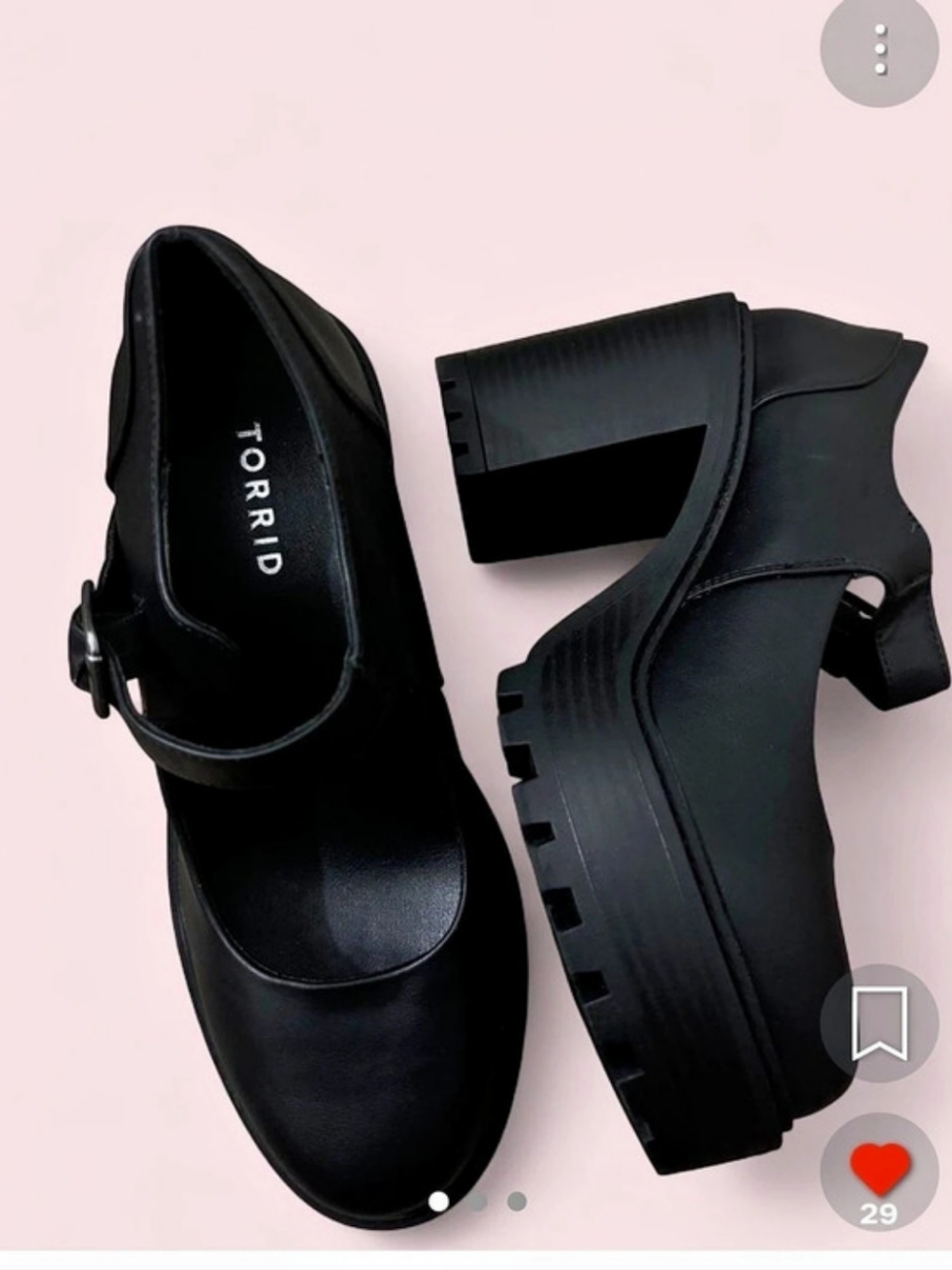 TORRID Platform Block Heel Mary Jane Black Heels Size US 8.5 W